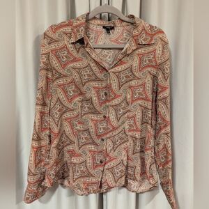 100% Silk Paisley Button Down
